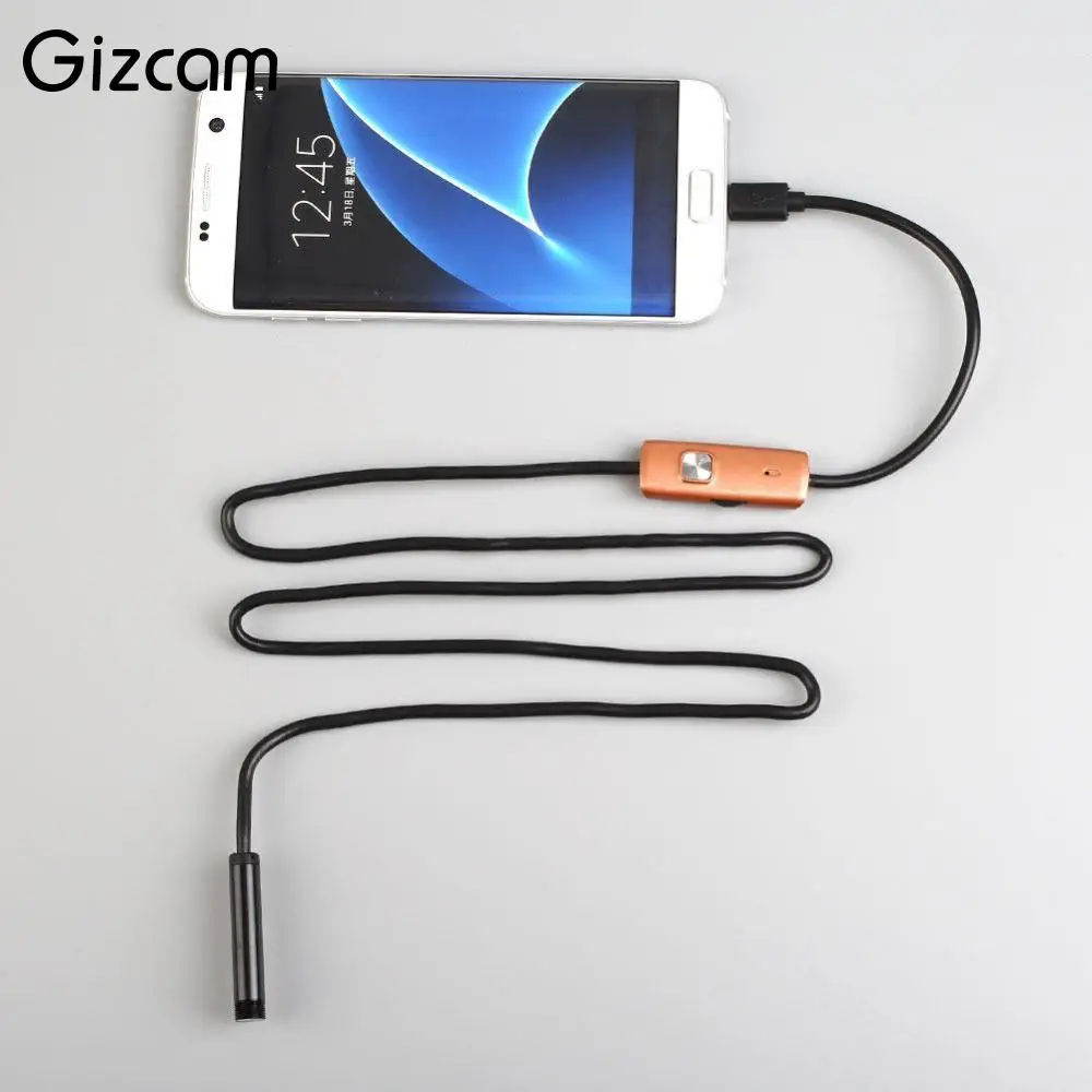 Gizcam 7 мм объектив 1 м мягкий/жесткий кабель Android телефон Micro USB OTG эндоскопа IP67