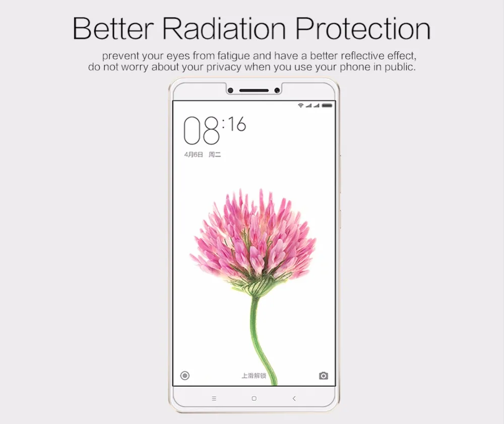 2 шт./партия NILLKIN Антибликовая матовая защитная пленка для экрана для xiaomi max(mi max) с розничной доставкой посылка