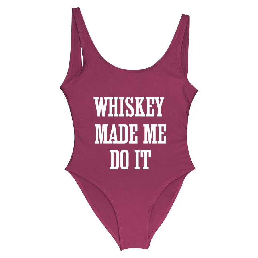 Женский цельный купальник WHISKEY MADE ME DO IT красный монокини сексуальный