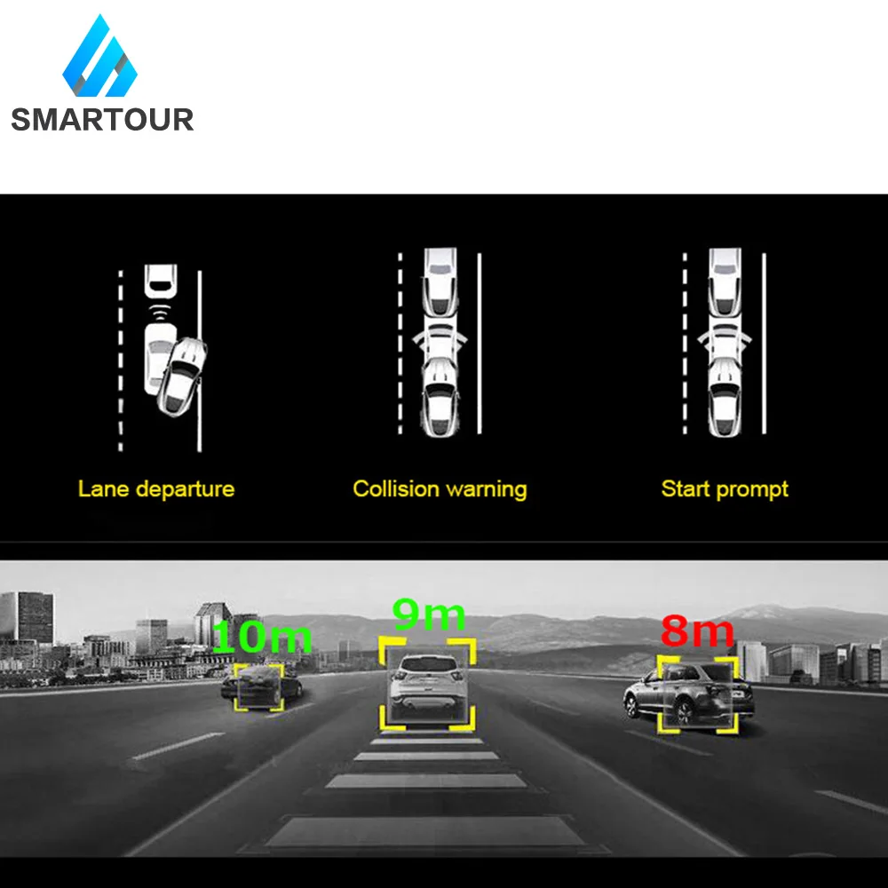 Smartour, английская/Русская версия, умный Автомобильный видеорегистратор, видеорегистратор, беспроводная, 1080 P, ночная версия, автомобильная камера, регистратор вождения, ADAS
