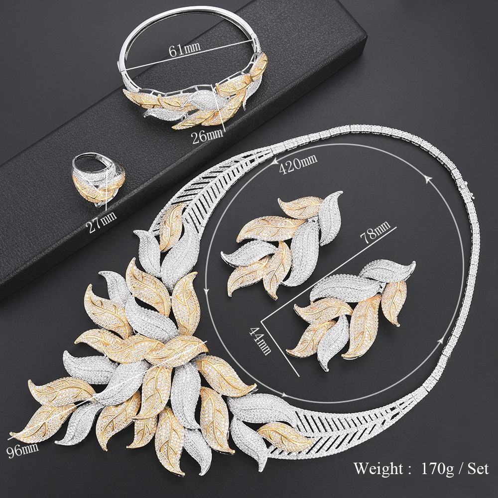 

missvikki Noble Symbol Gorgeous Fox's Tail Jewelry Set for Women Bridal Wedding Engagement Jewelry Set Trendy Cubic Zirconia
