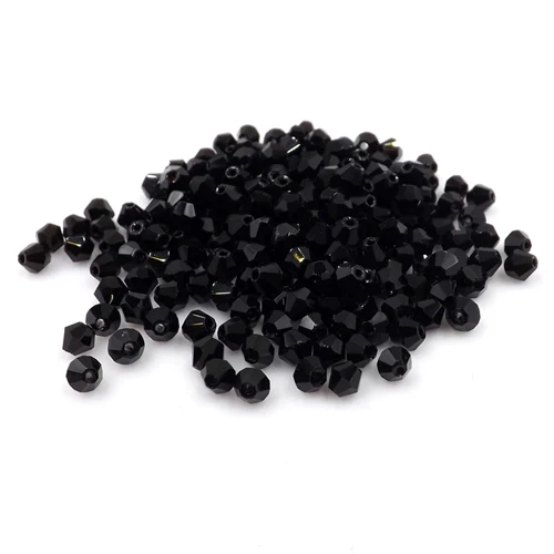 TianBo 100pcs 4mm Austrian Black Bicone Crystal Beads for Jewelry Making DIY Accessories Women Charm Faceted Spacer Glass | Украшения и