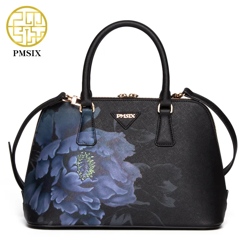 

Pmsix Luxury Women Handbags Famous Brand Leather Shoulder Bag High Quality Female Tote Bags Printed High Capacity Bag 2021