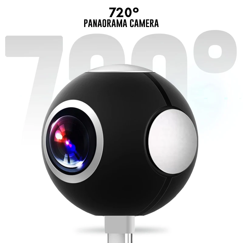 Podofo Мини HD панорамная 360 Камера широкий двойной угол рыбий глаз очки виртуальной реальности VR видео Камера смартфон ВР Тип с портом типа C Спортивная Экшн-камера с поддержкой OTG
