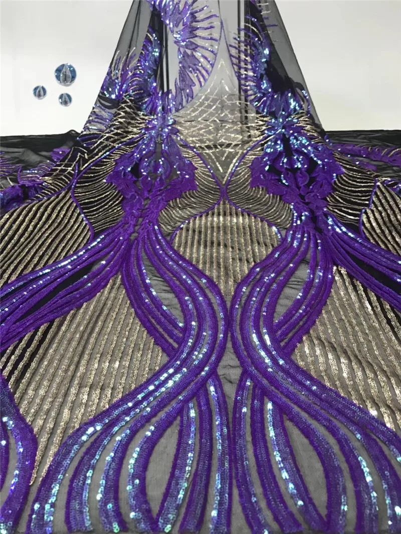 top quality H-1970504 embroidered sequins french lace fabric african with embroidery mesh tulle | Дом и сад