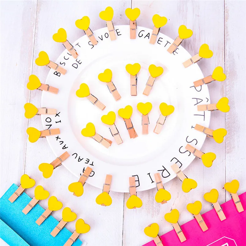 5 шт. зажимы Настенный декор DIY креативная рамка с мини Цветной сердце прищепки