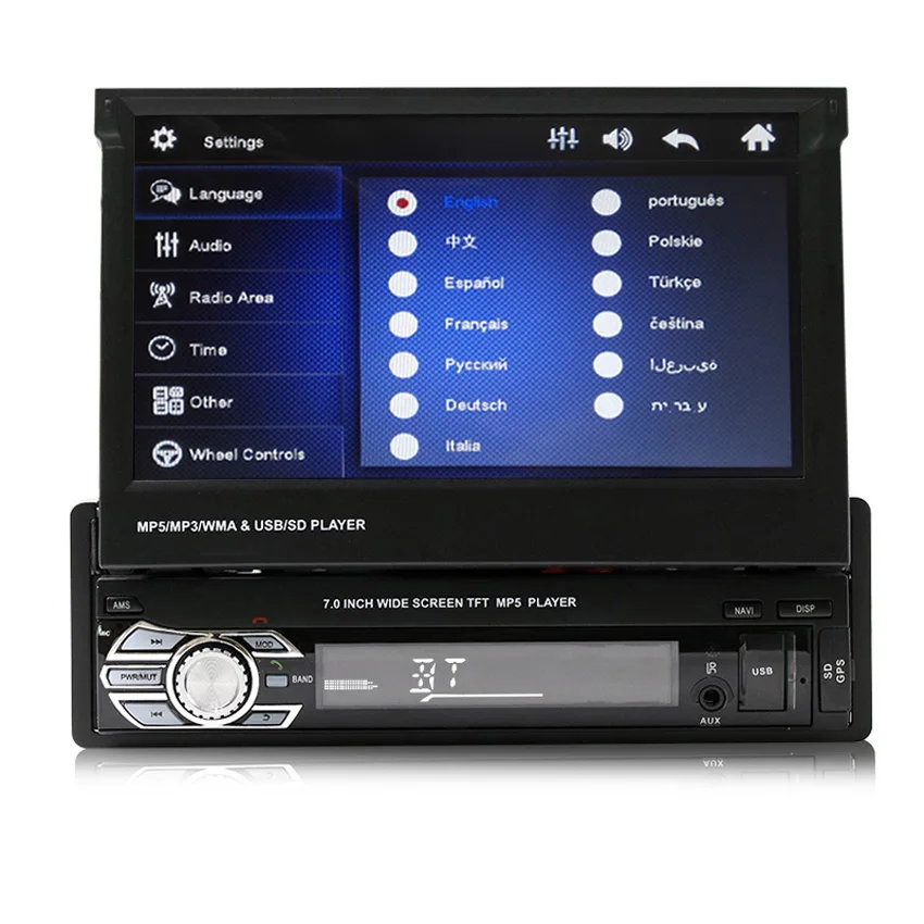 1 DIN стерео автомобильный радиоприемник MP4 GPS навигация двойной экран HD 7 дюймов