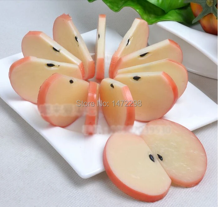 12 шт. реалистичные искусственные красные и зеленые кусочки яблока украшение из