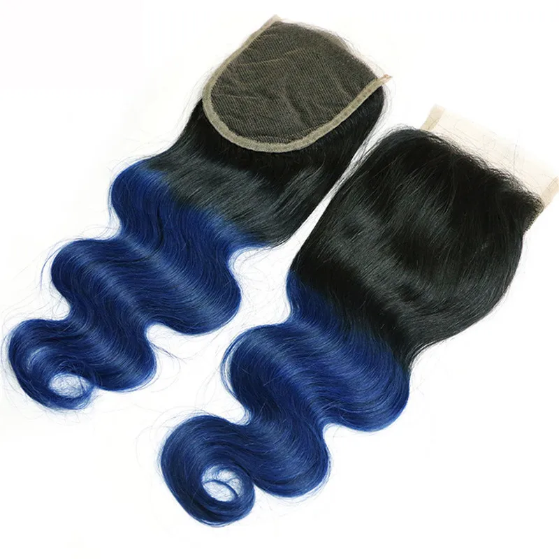 Amapro Hand Made Lace Closure Peruvian Body Wave Ombre Closures 4*4cm Free Part |