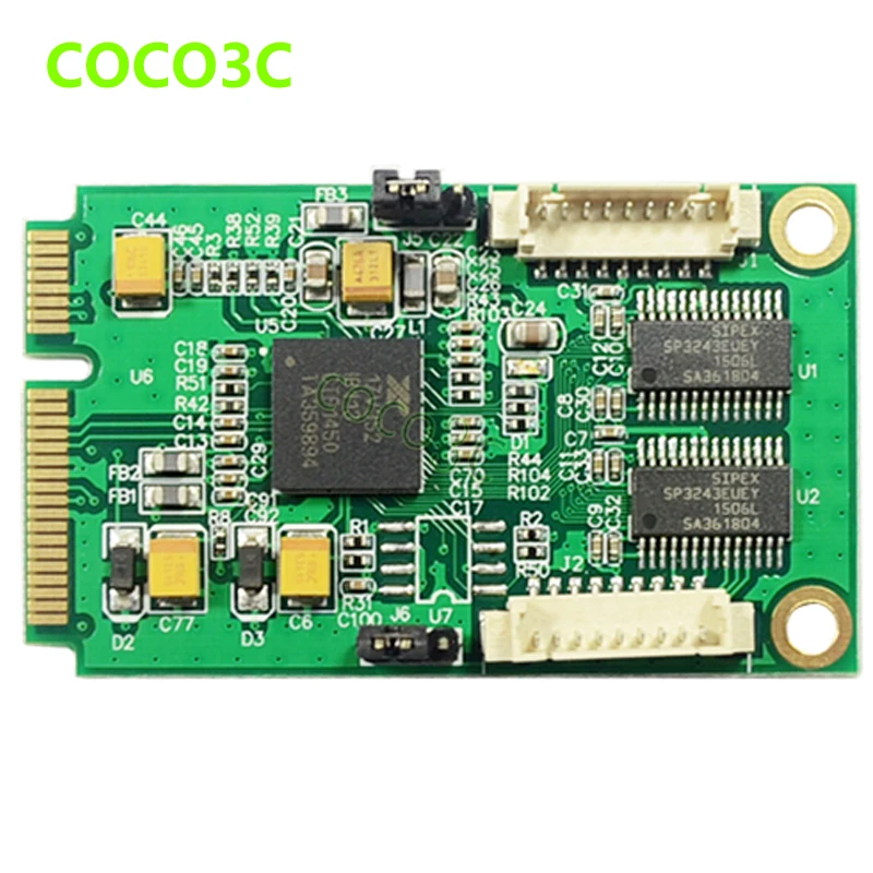 Бесплатная доставка Mini PCIe в 2 RS-232 порта адаптер для мини ITX материнская плата PCI