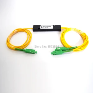 Бесплатная доставка 1310 нм двойное окно 5050 соотношение SCAPC ABS коробка тип 1x2 FBT соединитель 1*2 FBT Волоконно-оптический сплиттер