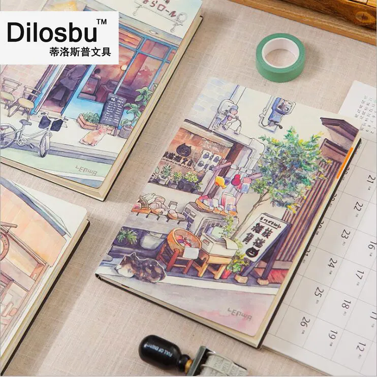 Dilosbu дорожный блокнот цвет внутри страницы Обложка с рисунком A5 дневник Книга 2019
