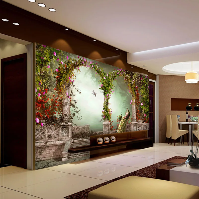 Пользовательские 3D фото обои Цветы Росписи отель телевизор для прихожей диван