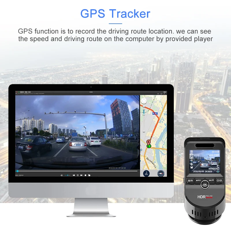 Junsun 4 K 2160 P HD WiFi Автомобильный видеорегистратор с двойным объективом Dashcam