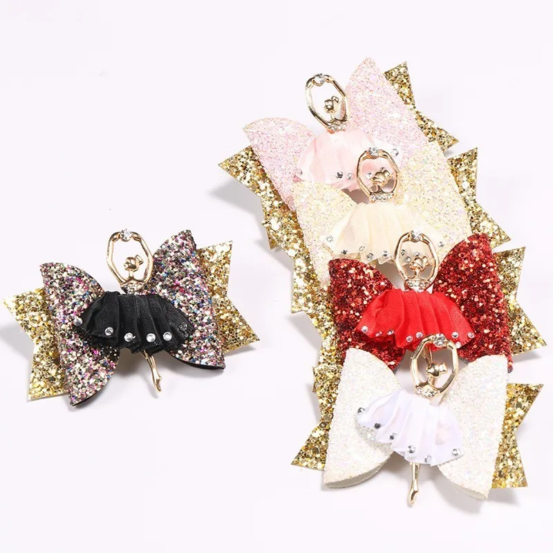 1 Pcs Cute shining Ballet Bowknot Baby Girl Rhinestone Infant Hair Accessory Clips Hairpin Headwear Children Newborn Kids Dance | Детская