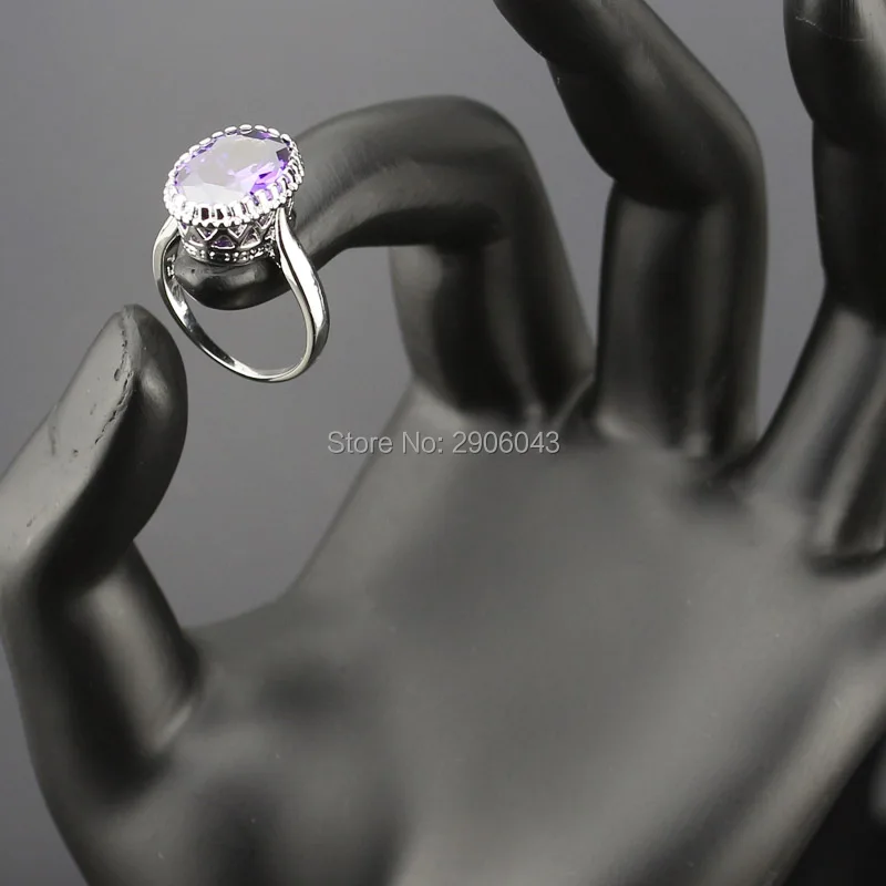 Exquisite Silver Color Jewelry Sets For Women Purple zircon Necklace/Earrings/Ring/Bracelet Crystal Set Bjs02-002-02 | Украшения и