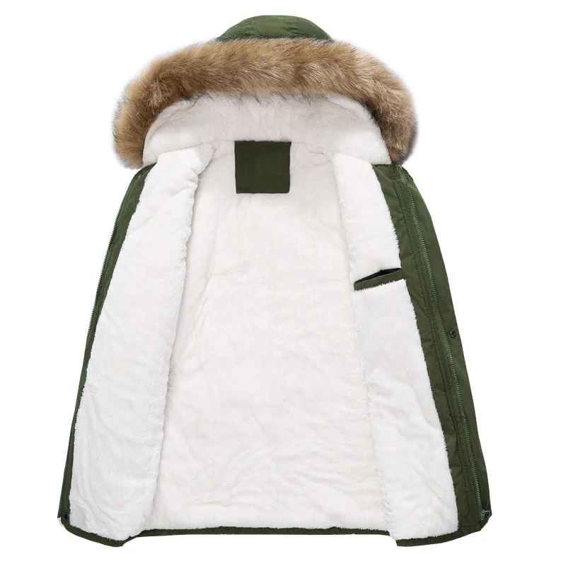 Новый 2017 Зимняя Куртка Меховой Воротник Мужской Пуховик Хлопок-ватник Утолщение