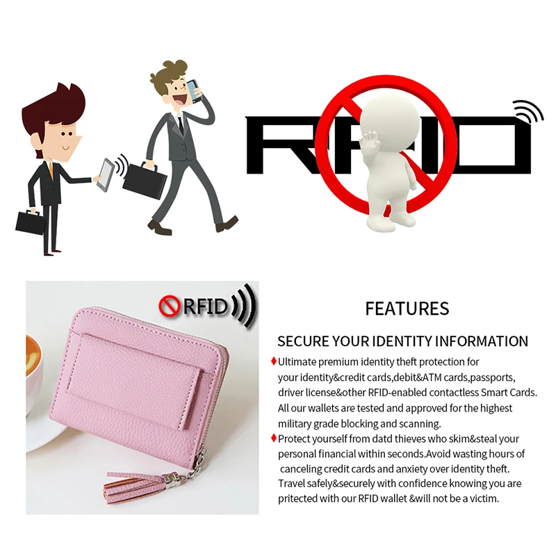 GFLV брендовый мини короткий кошелек для женщин с защитой от RFID карт однотонный на