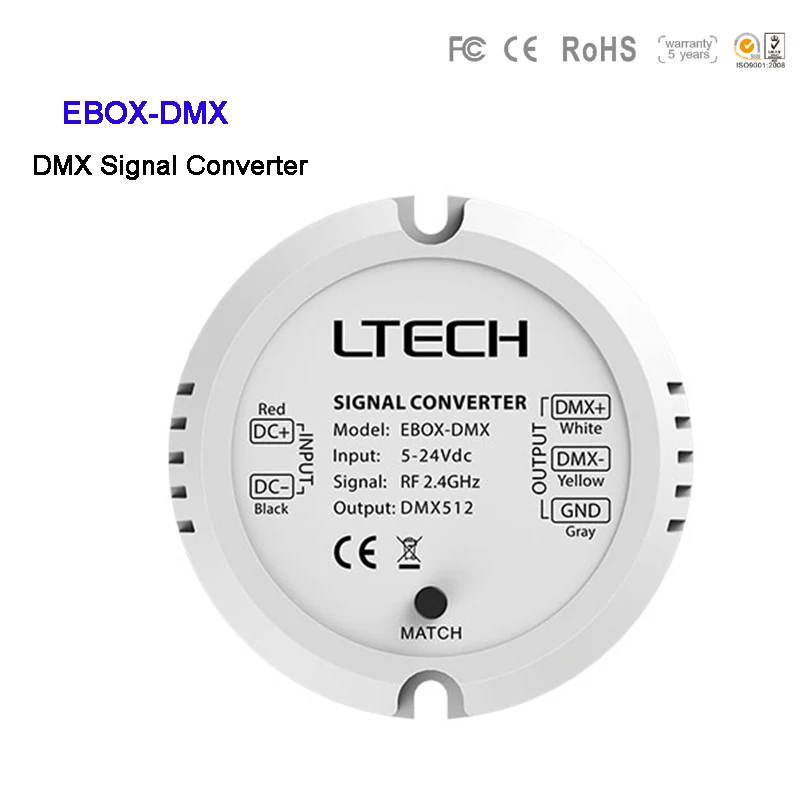 LTECH EBOX DMX 2 4 GHz RF/DMX512 вход преобразователь сигнала 5 ~ 24V DC Беспроводной модуль LT BUS