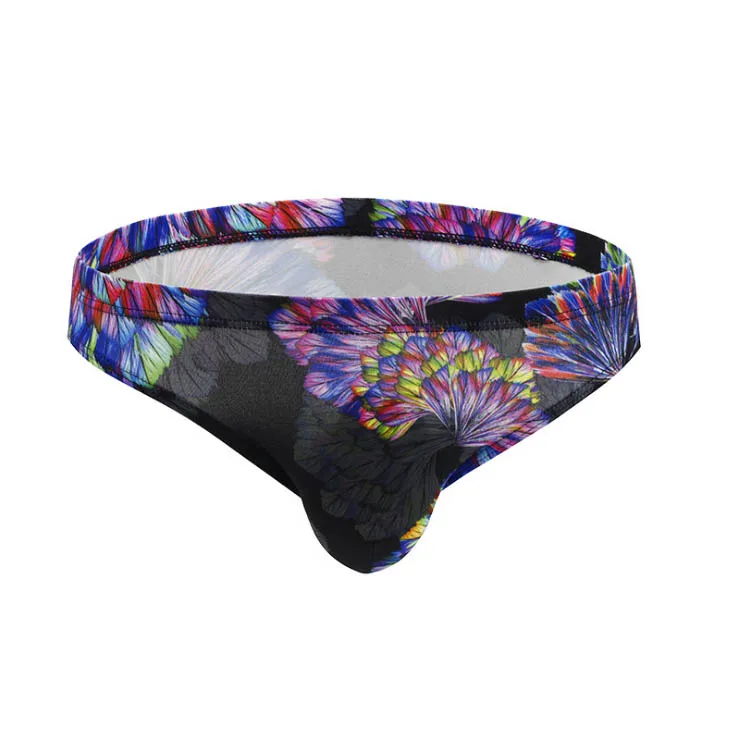 Briefs black Мужские длинные трусы-боксеры с принтом, сексуальные трусы-боксеры с большим u-образным выпуклым мешочком, длинные трусы-боксеры, мужские Трусы-слипы - Цвет: Briefs black