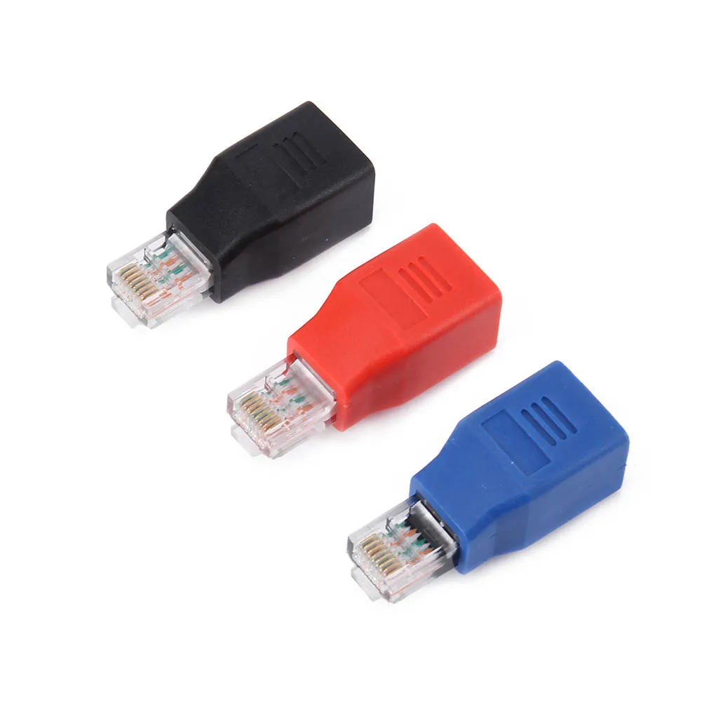 RJ45 M/F переходник для кроссовера папа мама перекрестный Ethernet кабель адаптер