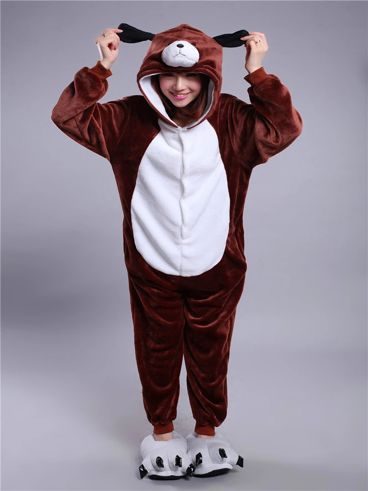 

cartoon dog pyjamas winter kawaii anime hoodie pajamas Cosplay adult jumpsuit for costume