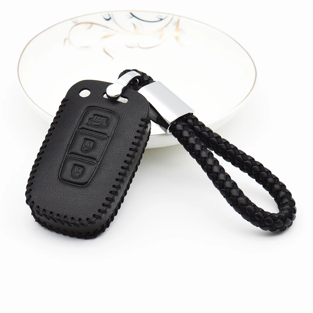 

Car Key Cover Case For Hyundai Solaris Creta I10 I20 I30 I40 IX25 IX35 Elantra Tucson Genuine Leather Key Ring Shell Accessories