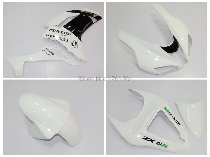 

+ Free custom fairing kit FOR KAWASAKI NINJA ZX 6R 636 07 08 ZX-6R 07-08 ZX6R 2007 2008 ZX 6R 07 08 fairings white black