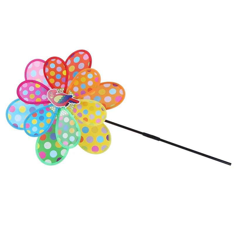Kids Toy Double Layer Peacock Laser Sequins Windmill Colourful Wind Spinner Home Garden Decor Yard