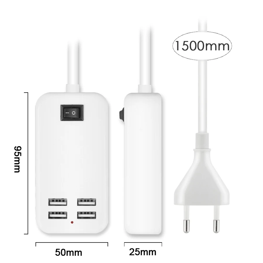 SUMPK 5V3A 4 порта USB зарядное устройство EU/US вилка USB настенное зарядное устройство Быстрая зарядка для samsung переключатель включения/выключения мобильного телефона зарядное устройство