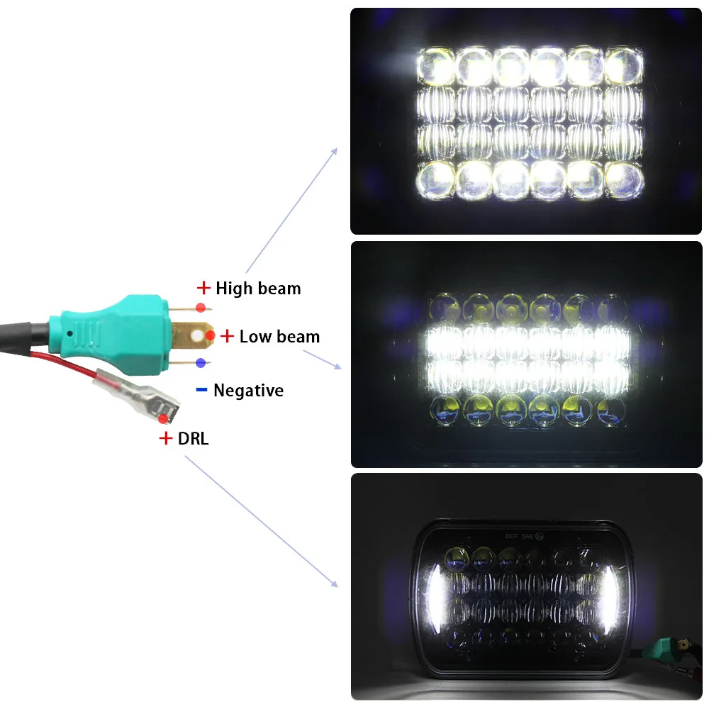 Прямоугольные светодиодсветодиодный фары COLIGHT 5D 7x6 дюймов дальний/ближний свет с