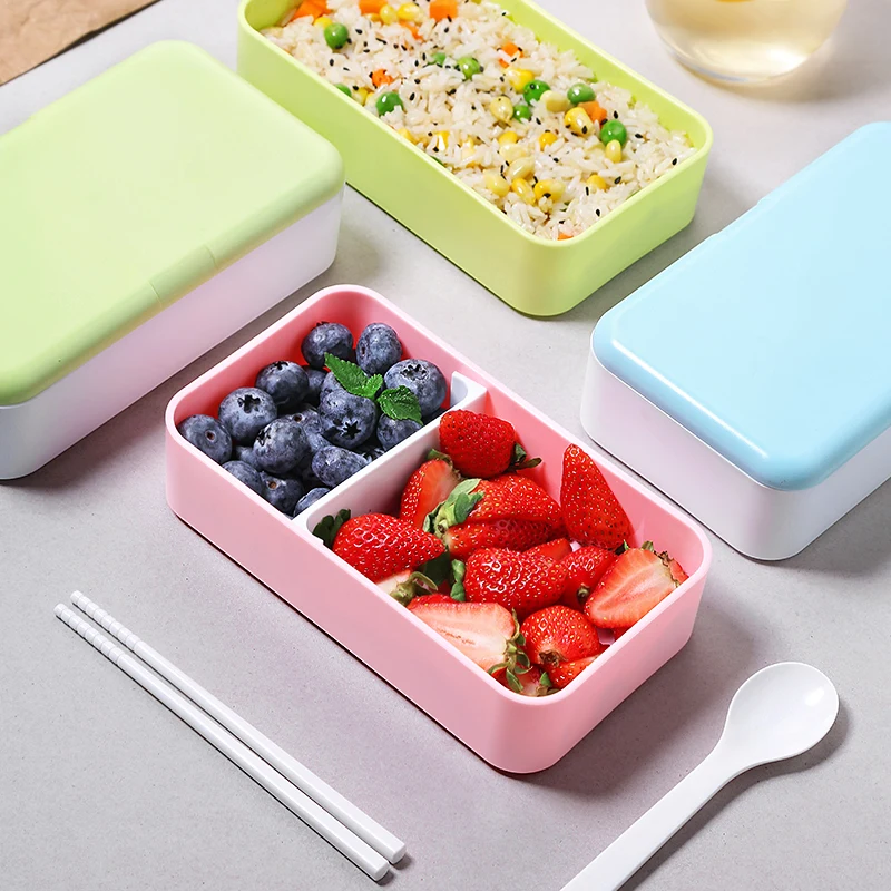 Baispo портативная коробка для обеда без BPA Bento с столовыми приборами контейнер еды