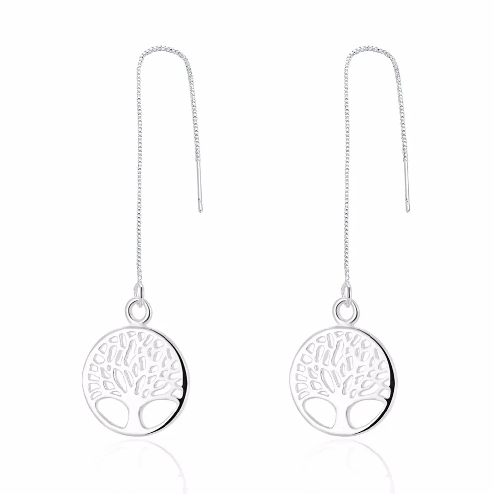 Лидер продаж стильные длинные круглые полые серьги July в стиле древесины жизни