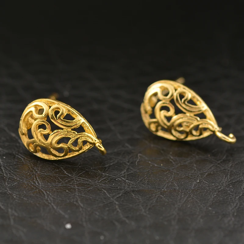 Новинка 10 шт. медных сережек в форме капли воды золотого цвета 15x13 мм аксессуары