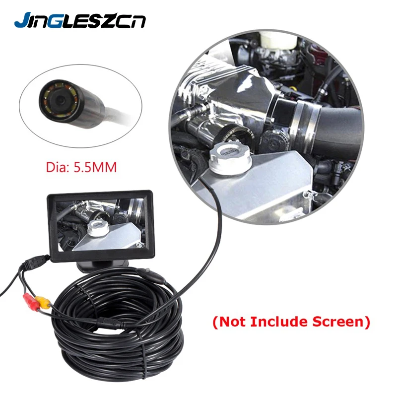 Камера Эндоскоп JINGLESZCN AV объектив 5 мм 1 м/5 м/10 м/15 м/20 м длина 12 В мини камера NTSC