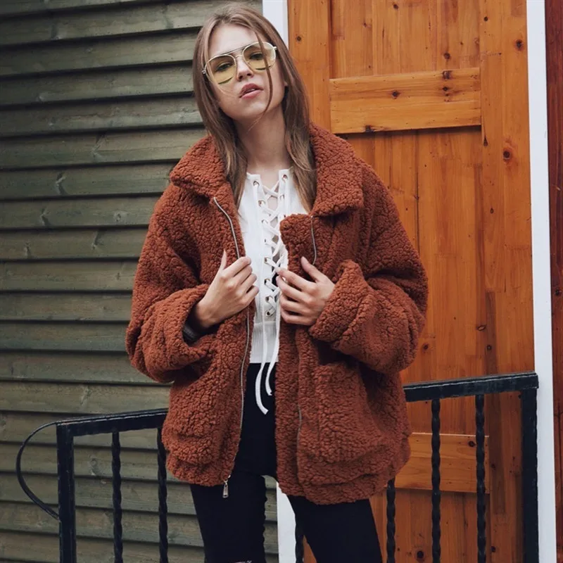 SHIBEVER волосатые свитер Для женщин зимний Кардиган женский флис пальто Veste Femme