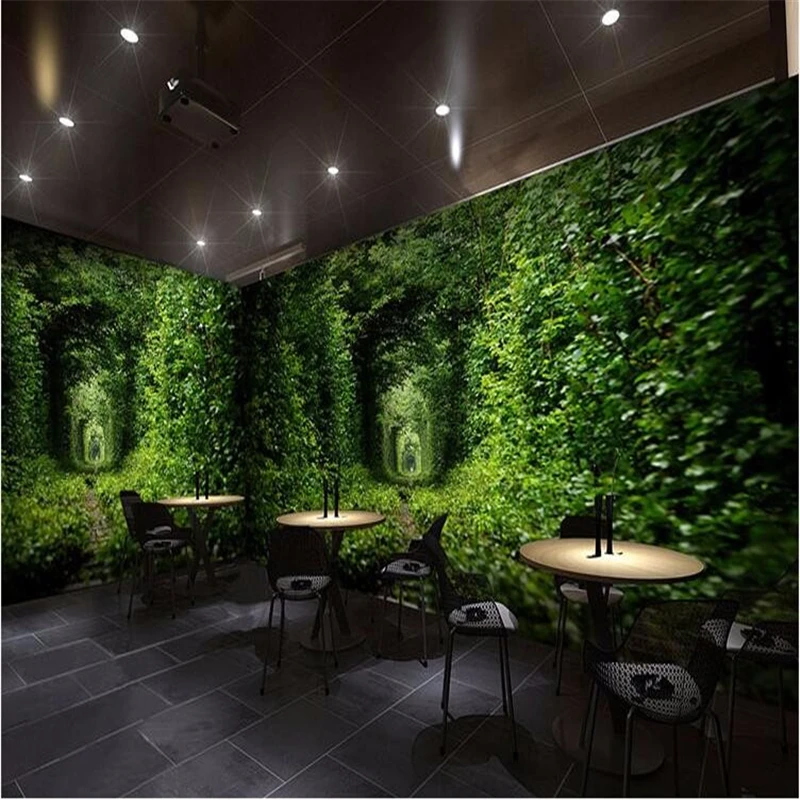 beibehang photo wallpaper High quality Fresh green train tracks literary pastoral living dining / large mural | Обустройство дома