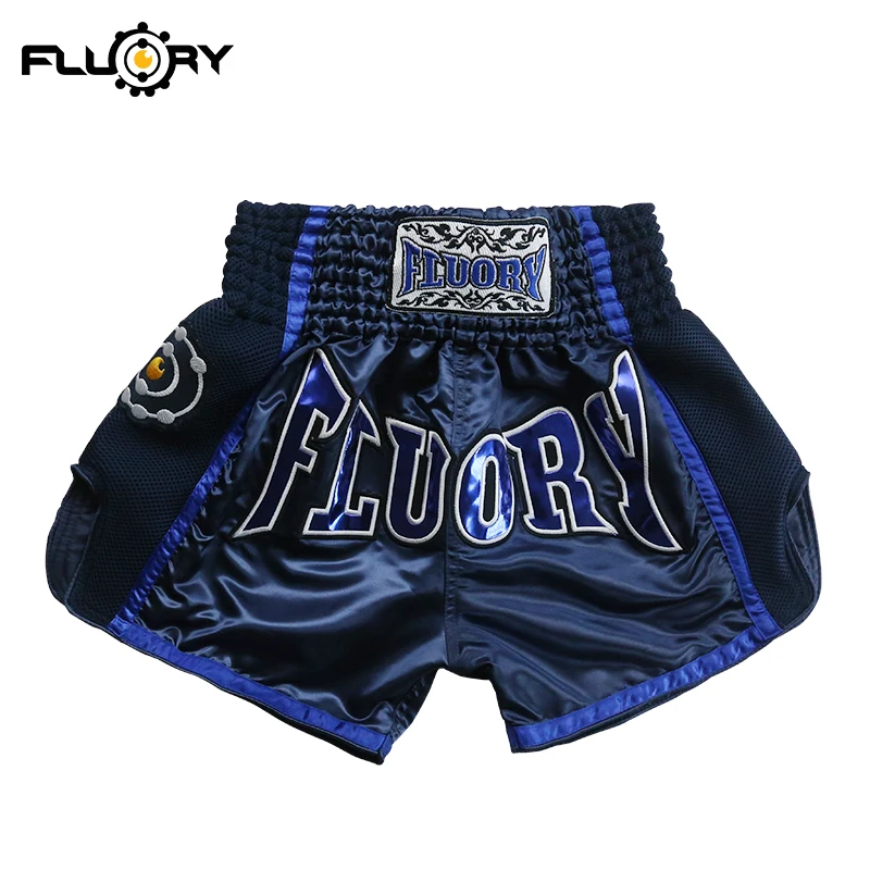 Детские шорты fluory Muay Thai с вышивкой накладные кикбоксерские шорты|Боксерские