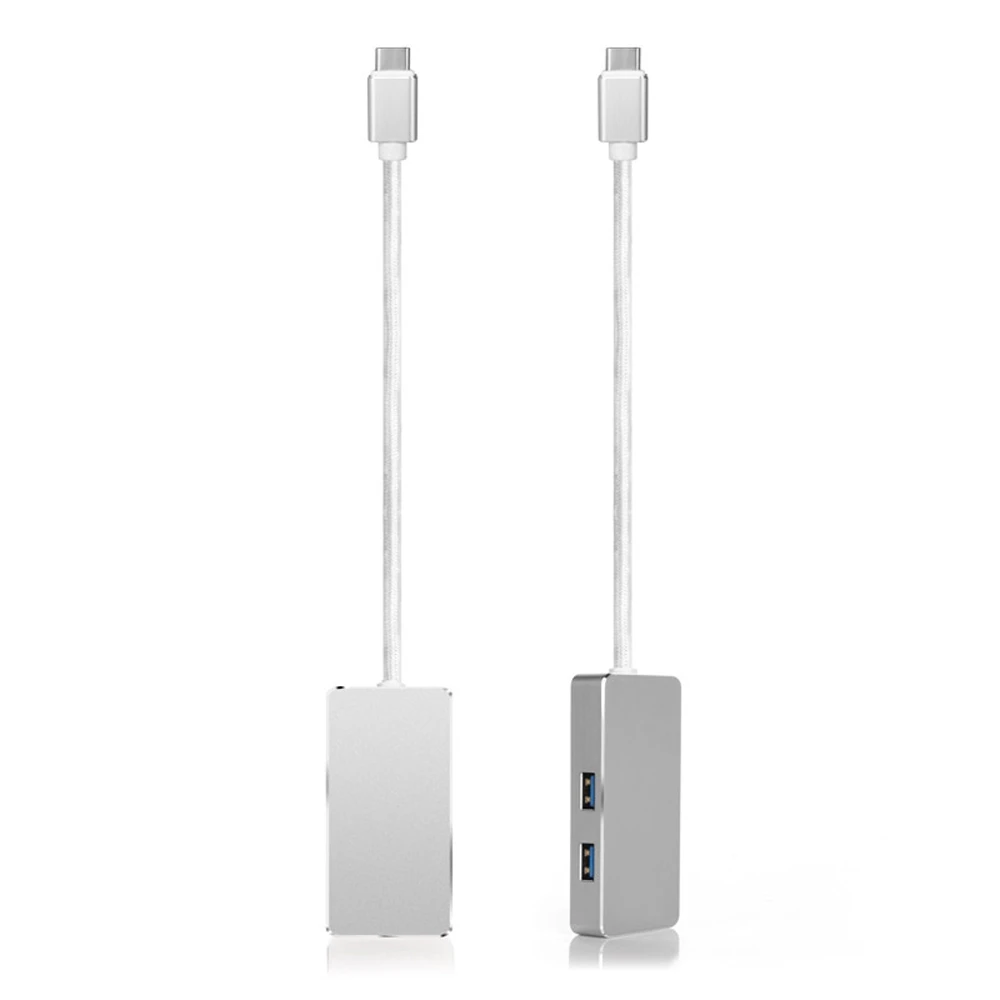 20pcs Portable USB 3.1 Type C to 2 3.0 HUB silver pink adapter for MacBook 12" | Электроника