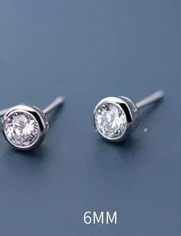 6mm 1 пара реальных. Ювелирные украшения из стерлингового серебра 925 пробы белого циркония aaa+ серьги-гвоздики с пасьянсом 4 мм 5 мм 6 мм GTLE2749 - Цвет камня: 6mm