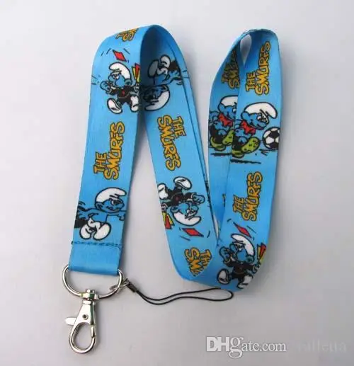 50Pcs The Smurfette Mobile Phone Lanyard Key Card ID Chain Neck Straps Party Gift | Berets