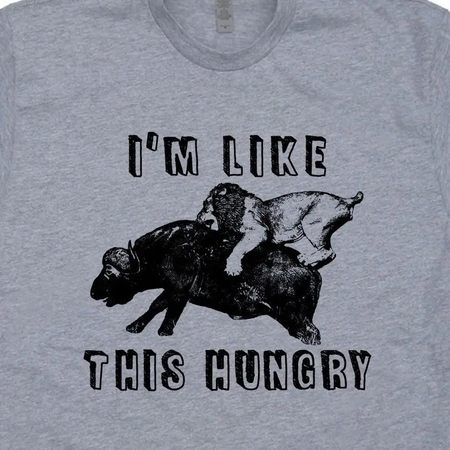 Футболка Для мужчин 100% хлопок я как это голодных футболка hangry Хищник Лев hunterchef