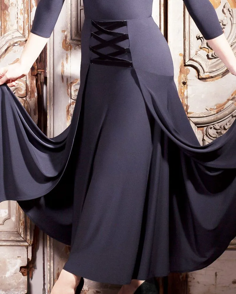 Черные современные танцевальные костюмы на заказ юбки фламенко для бальной