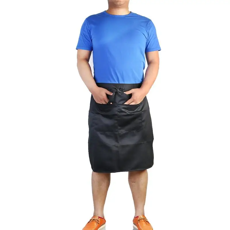 LUOEM прочный унисекс короткий пояс фартук с карманом для шеф повара/официанта