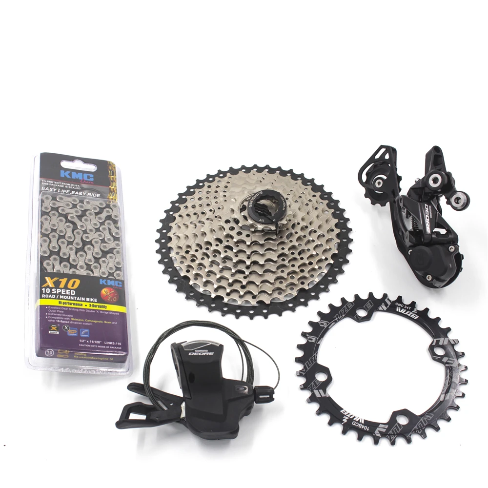 SHIMANO DEORE M6000 10S MTB велосипедный переключатель 42T 46T 50T Солнцезащитная кассета+ цепь+ KMC X10 велосипедная цепь горный велосипед группа