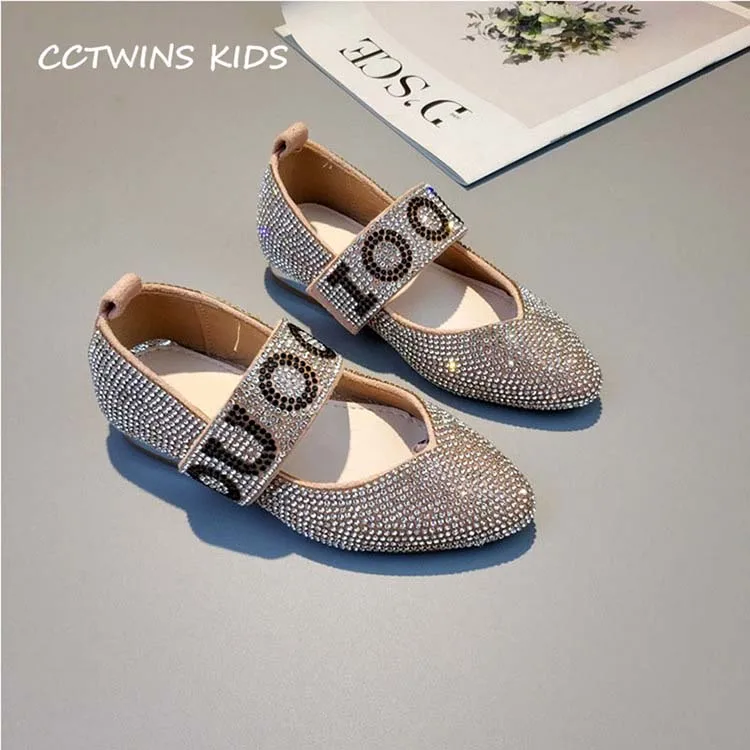 CCTWINS KIDS/ г. Осенние детские модные вечерние туфли; брендовые Стразы Mary Jane для маленьких девочек; брендовые черные туфли на плоской подошве для малышей; GM2119 - Цвет: Розовый