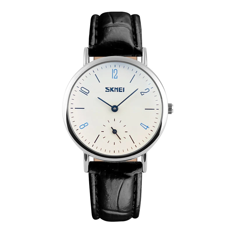 Men white black SKMEI Роскошные Мужские Женские кварцевые часы Relogio Masculino Feminino кожаный браслет для влюбленных наручные часы женские мужские часы 9120 Новинка - Цвет: Men white black