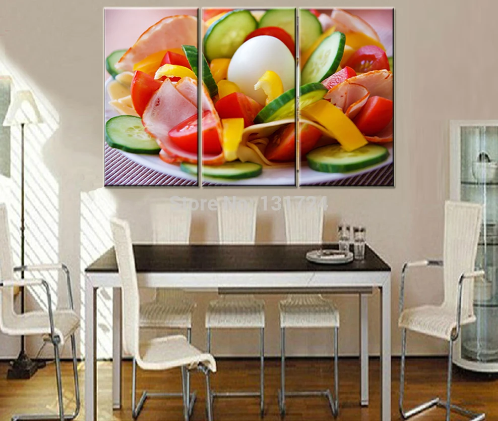 Картина по номерам на холсте вкусный овощной салат 3 шт.|canvas painting kit|canvas wall