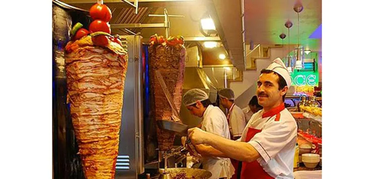 Газовая индейка Вертикальная ручная машина из нержавеющей стали Shearman Kebab