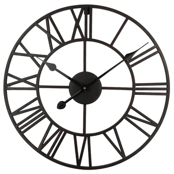 Vintage 80cm 50cm Large Wall Clock Wrought Metal Industrial Iron Clock Watch Saat Classic Digital Clocks Relogio de Parede Klok